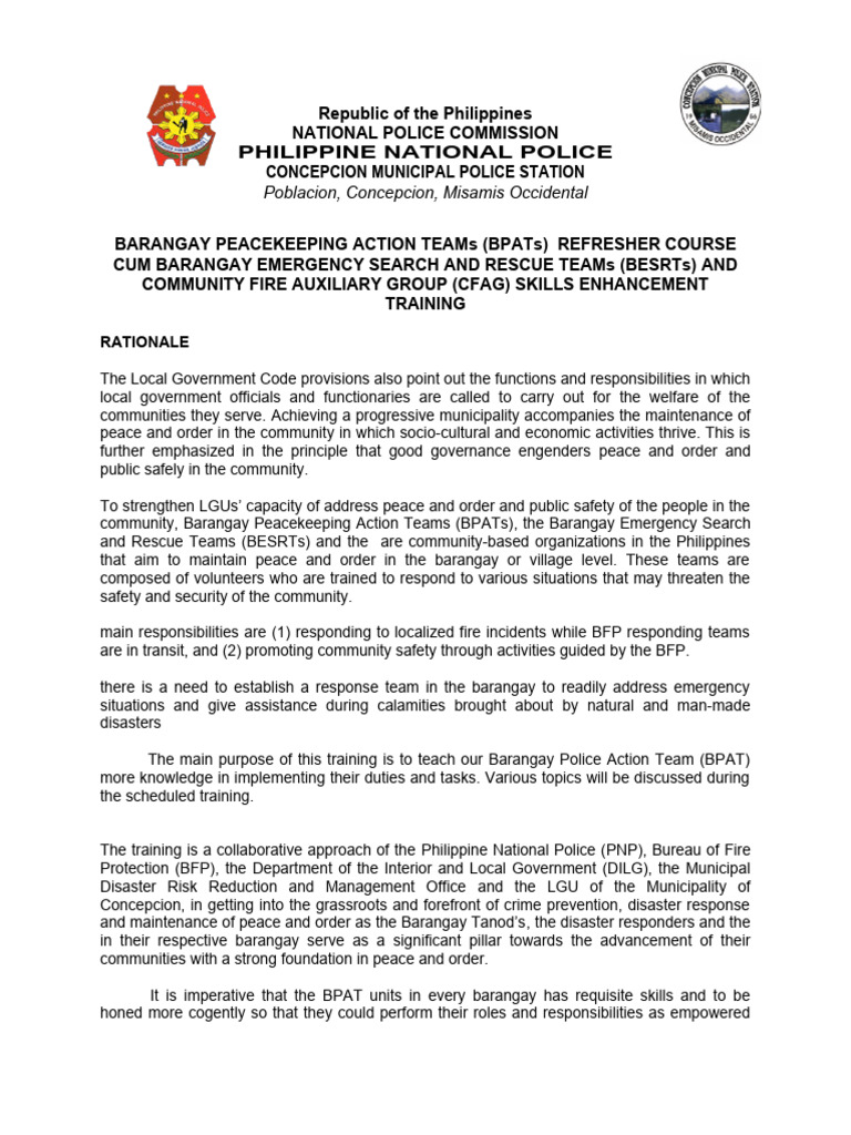 Concepcion BPAT Training Design | PDF