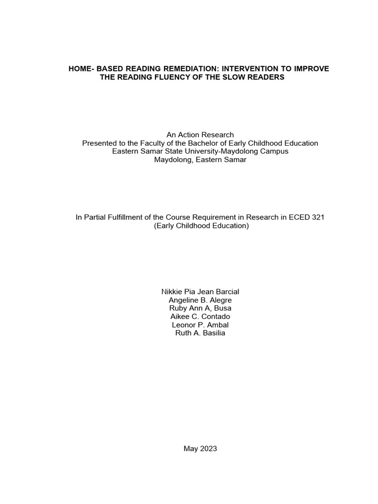 Title - Page For Action Research | PDF
