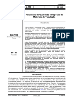 N-215 Requisitos de Qualidade e Inspeção de Materiais de Tubulação