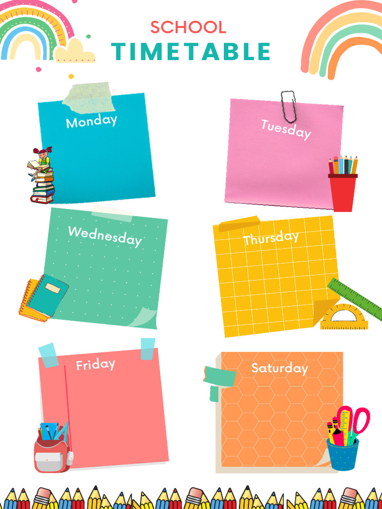Colorful weekly planner pdf