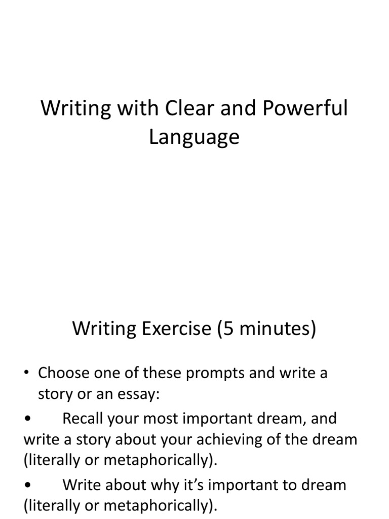 Writing With Clear and Powerful Language | PDF | Linguistic Morphology ...