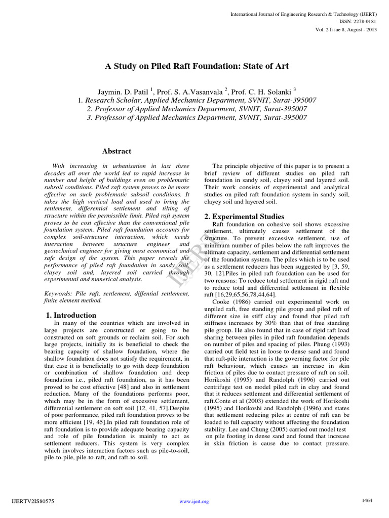 Piled Raft Foundation Analysis | PDF | Deep Foundation | Foundation ...