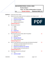 AS - CBSE - X - SS - CH 1 Rise of Nationalism in Europe - Practise Sheet 2