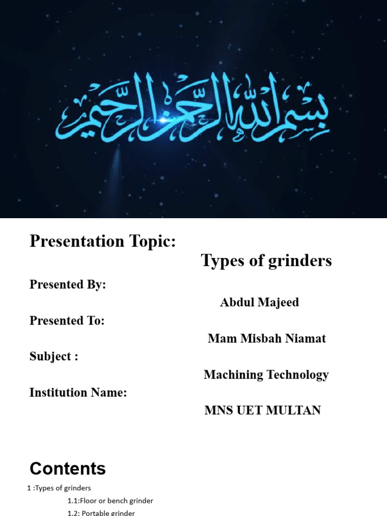 Types of Grinders PDF