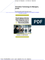Test Bank For Information Technology For Managers 1st Edition Reynolds