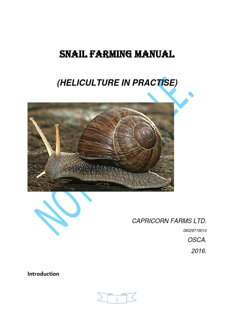 Snail Farming: A Comprehensive Guide | PDF