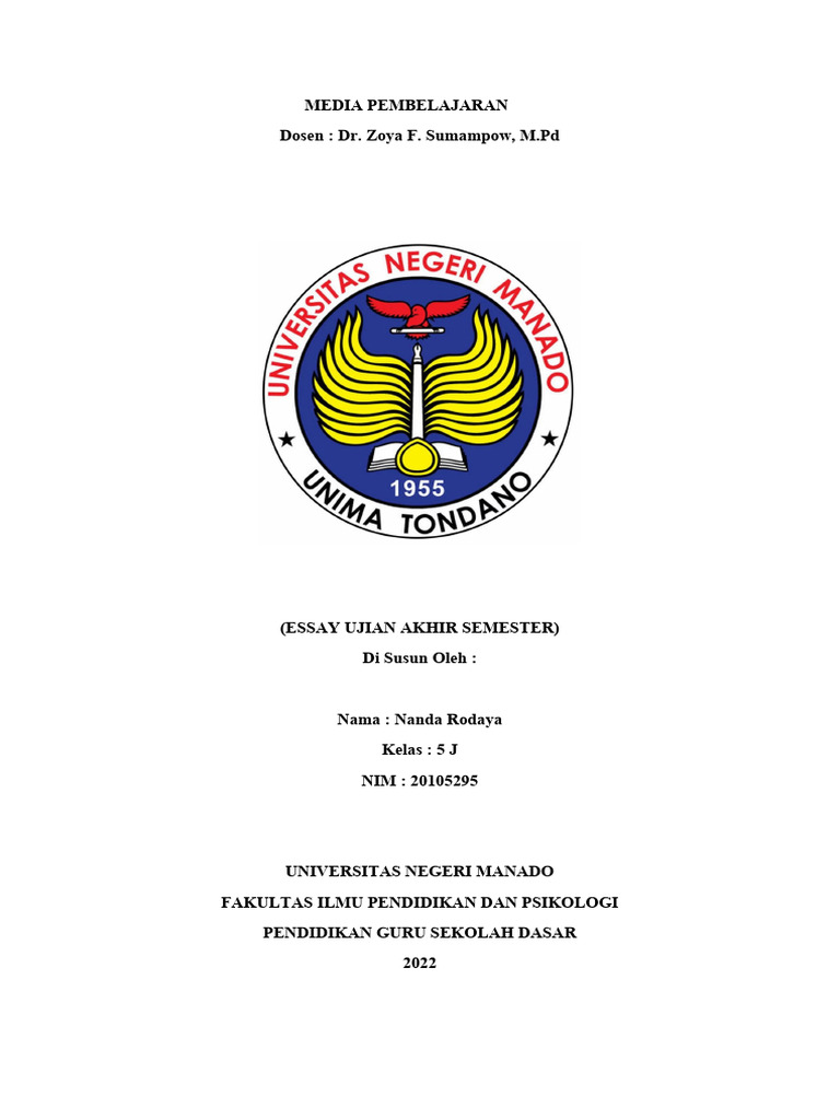 Essay UAS Sem 5 Media Pembelajaran Nanda Rodaya | PDF | Karier ...
