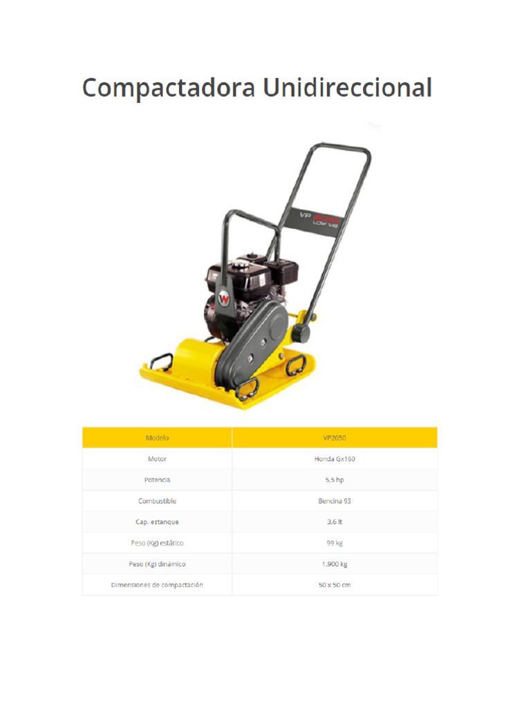 Ficha Placa Compactadora | PDF