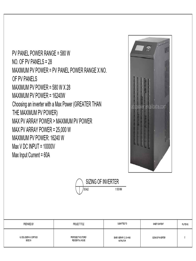 Sizing of Inverter PDF
