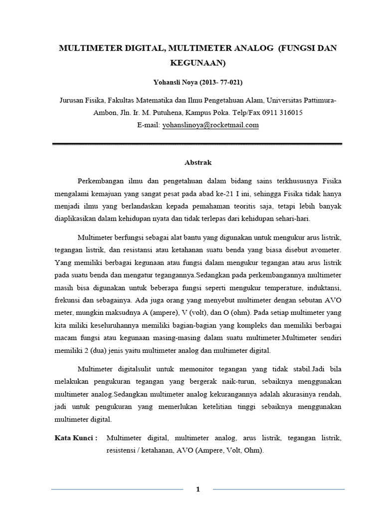 Multimeter Digital Multimeter Analog Fun | PDF | Teknologi & Rekayasa