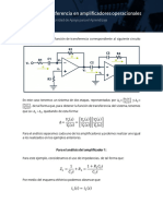 Función de Transferencia en Amplificadores Operacionales: Unidad de Apoyo para El Aprendizaje