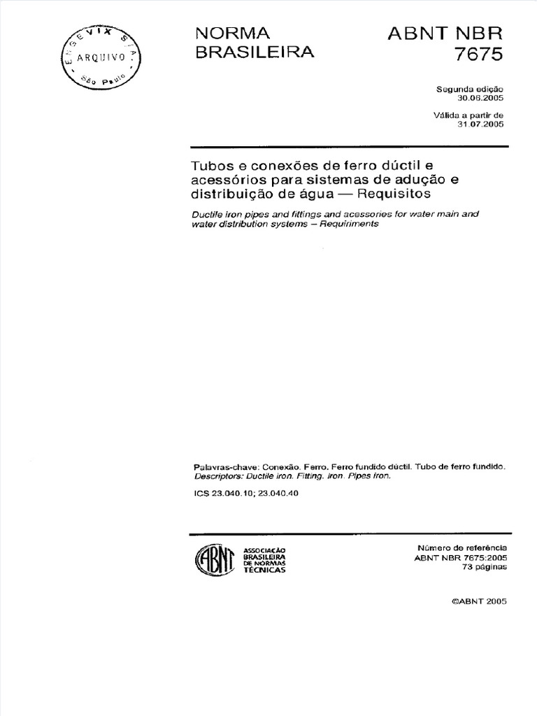 Abnt NBR 7675-2005 | PDF
