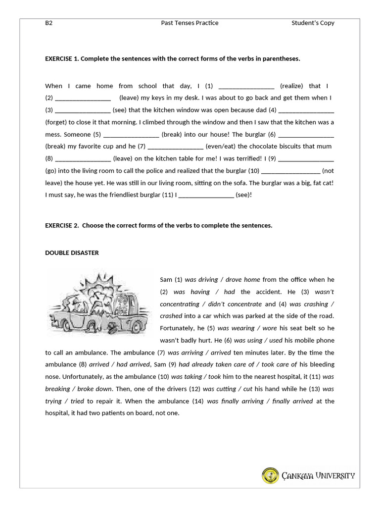B2 Past Tense Exercises | PDF