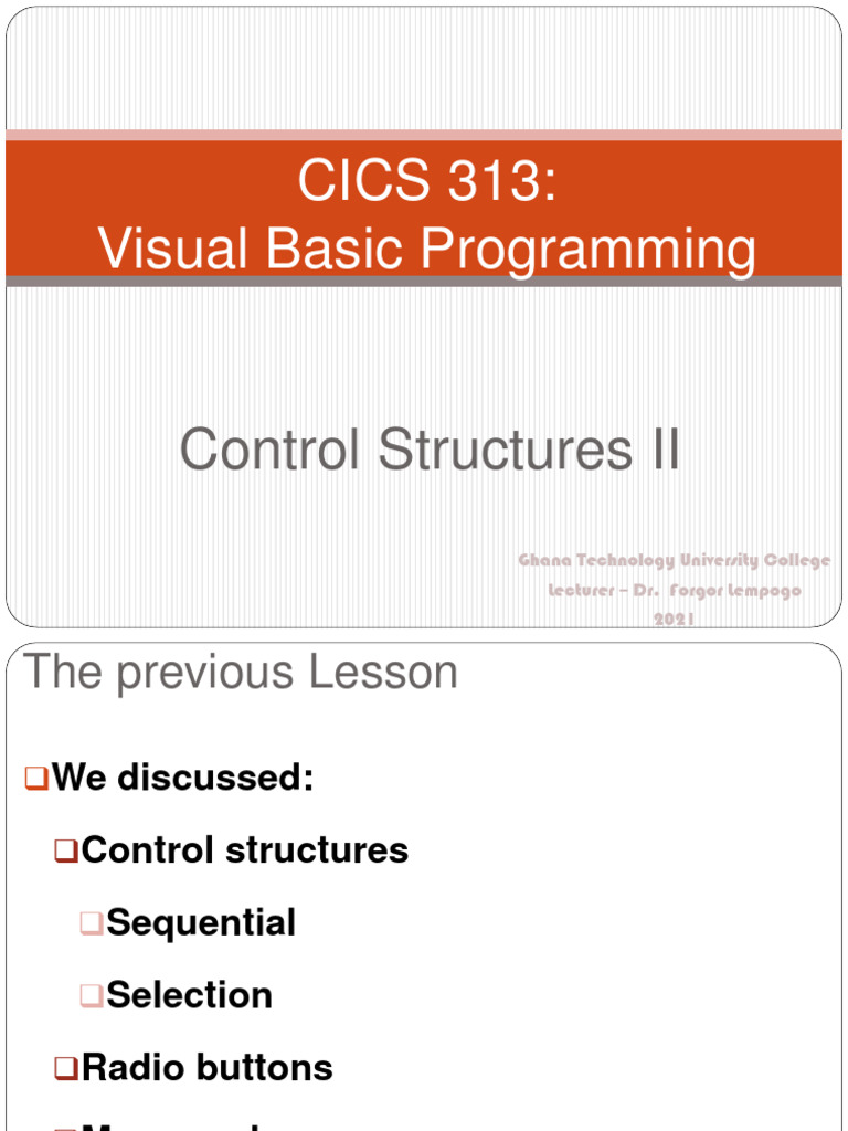 Slide Repetition Control Structures 2021 | PDF