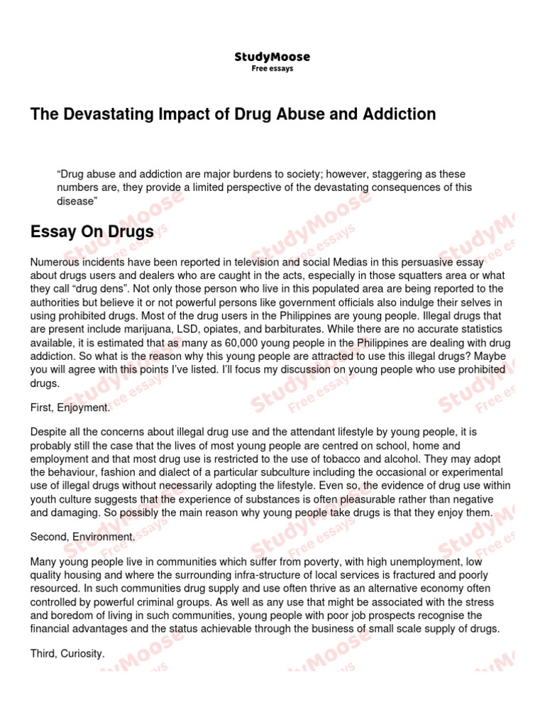 The Devastating Impact of Drug Abuse and Addiction | PDF | Substance ...