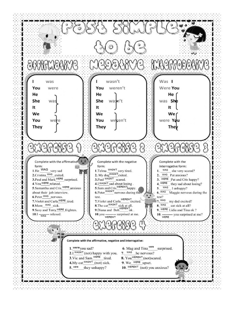 Past Simple Verb Be Was-Were | PDF