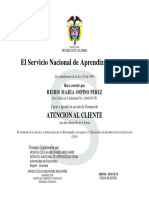 Diploma de Atencion Al Cliente Sena