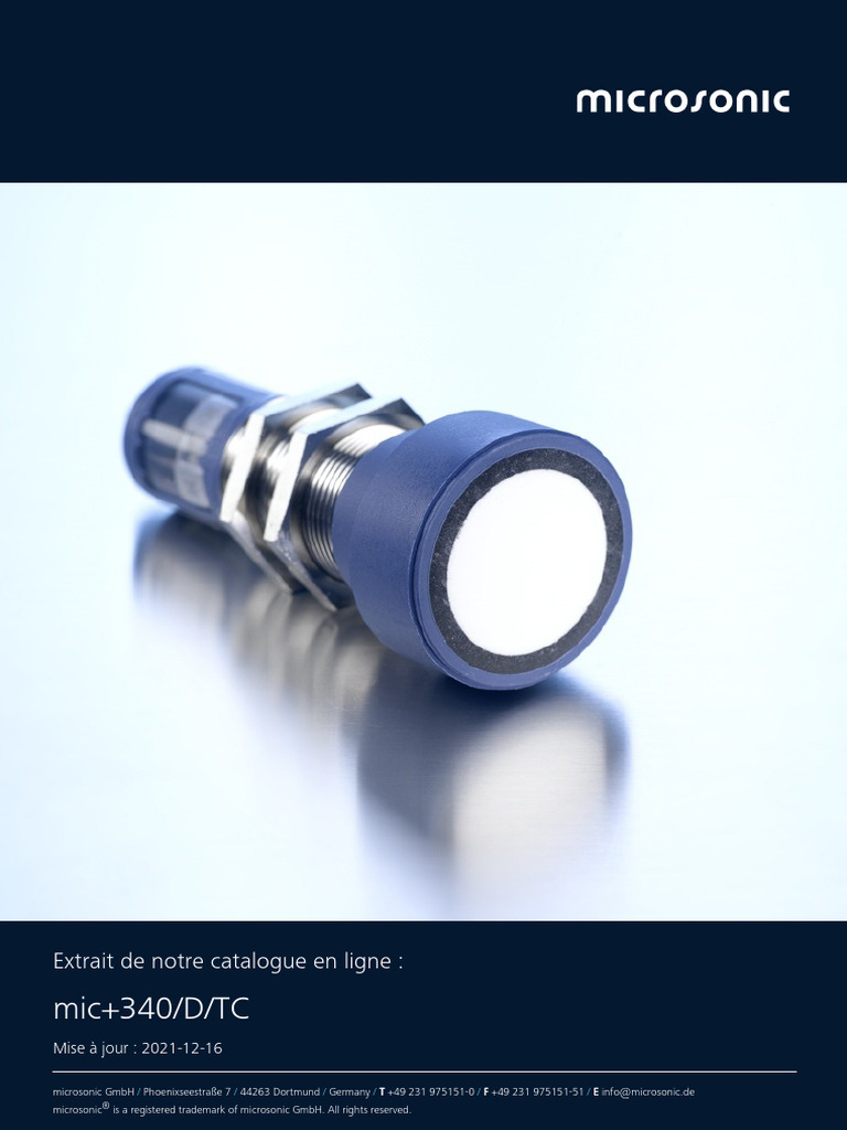Microsonic Mic+340 D TC | PDF | Ordinateurs
