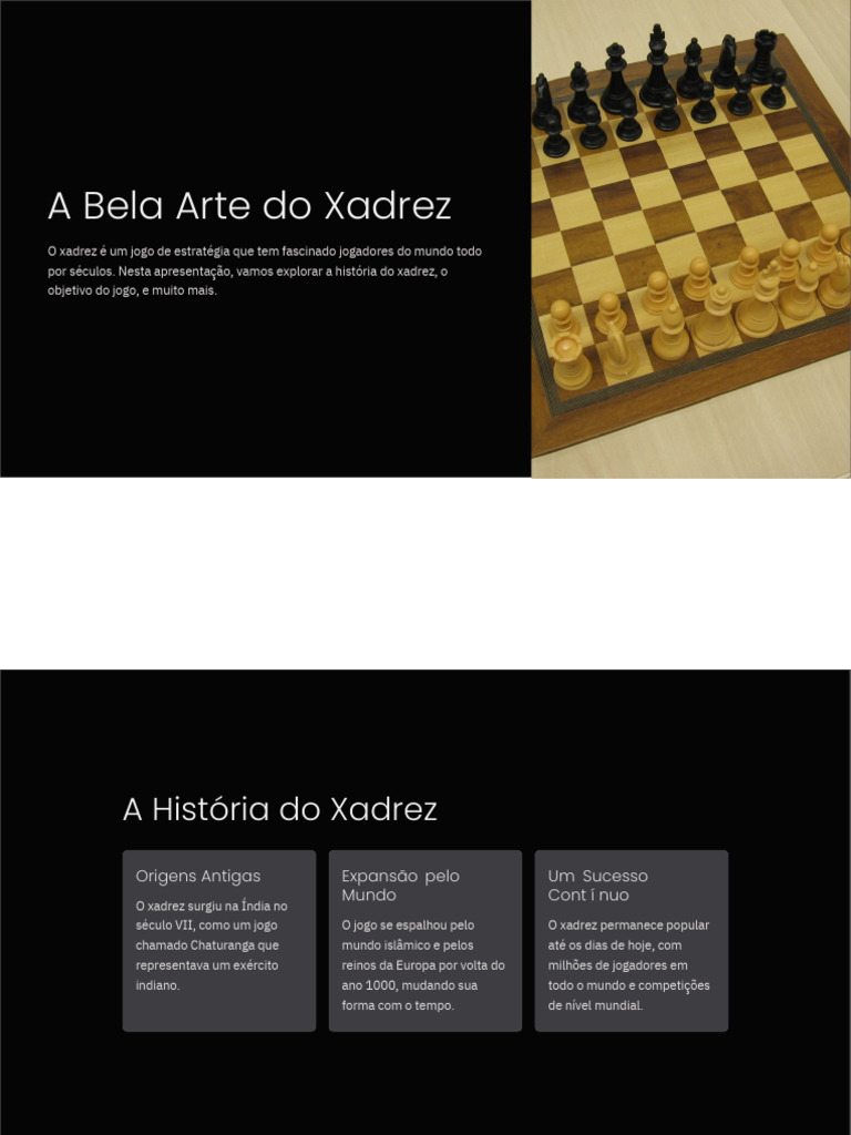 História Do Xadrez - Regras Do Xadrez, PDF, Campeonato Mundial de Xadrez