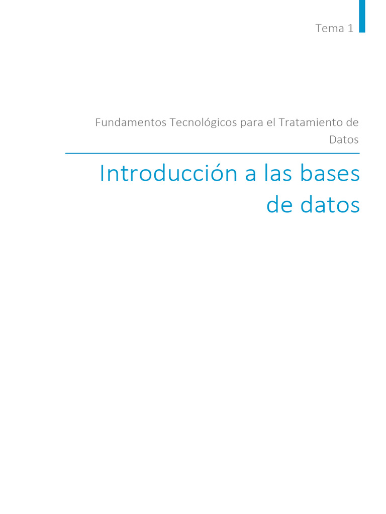 Tema 1 - Introducción a Las Bases de Datos | PDF | Bases de datos ...