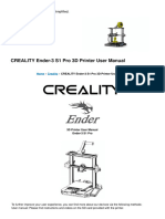 Ender 3 s1 Pro 3d Printer Manual