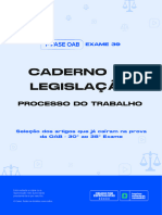 Processo Do Trabalho - Caderno de Legislação 39° Exame