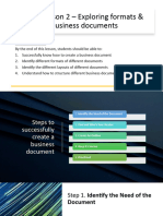 Week 2 Lesson 2 - Exploring Formats & Layouts of Business Documents