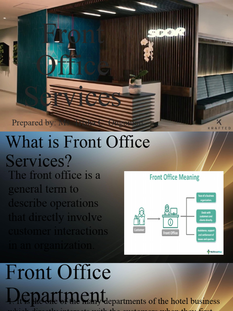Front Office Services PDF Business Service Industries