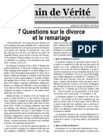 7 Questions Sur Le Divorce Et Le Remariage - Barry Baggott