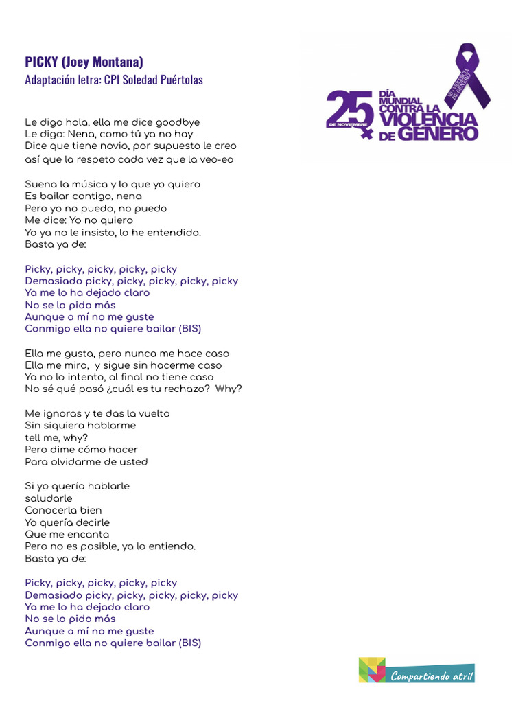 Picky Letra Adaptada 1 | PDF