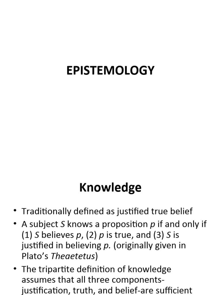 Epistemology Pdf Knowledge Truth