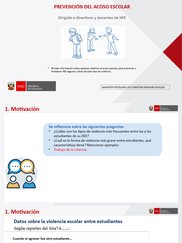 Prevención del Acoso Escolar en IIEE | PDF | Violencia | Abuso infantil