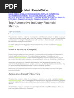 Top Automotive Industry Financial Metrics