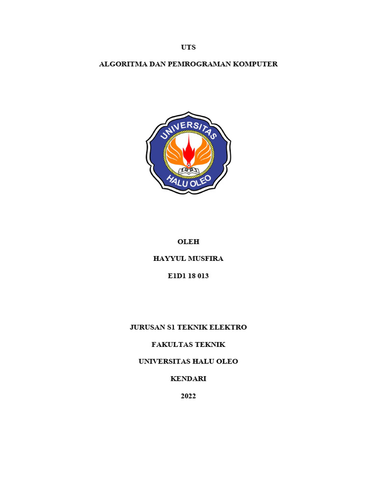 UTS Algoritma dan Pemrograman 2022 | PDF