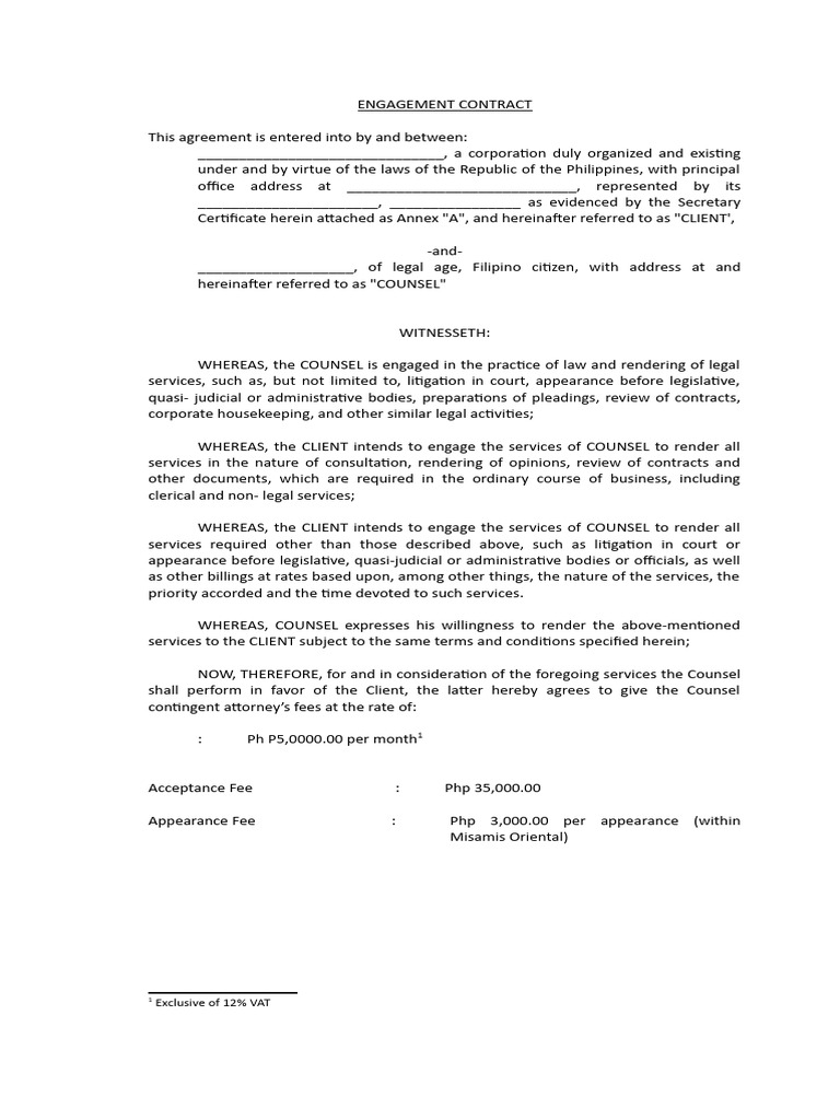 Retainership Agreement in Nigeria | PDF | Law