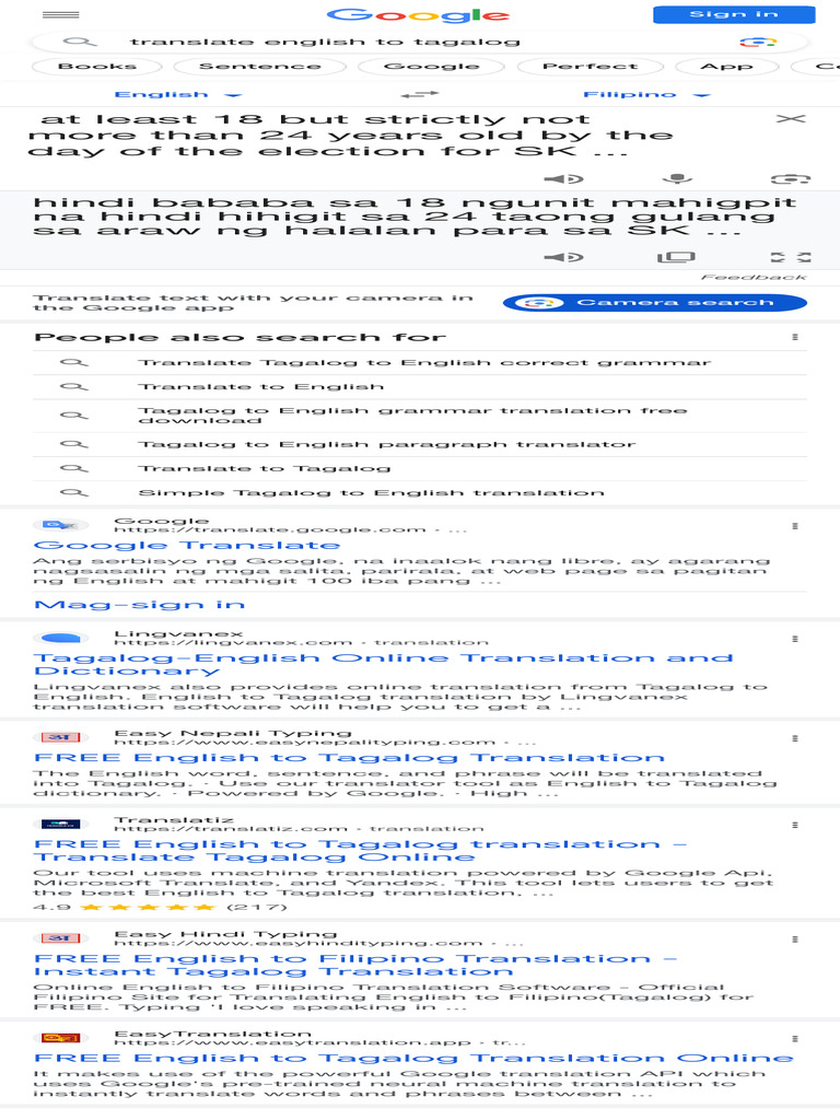 Translate english to tagalog google search pdf