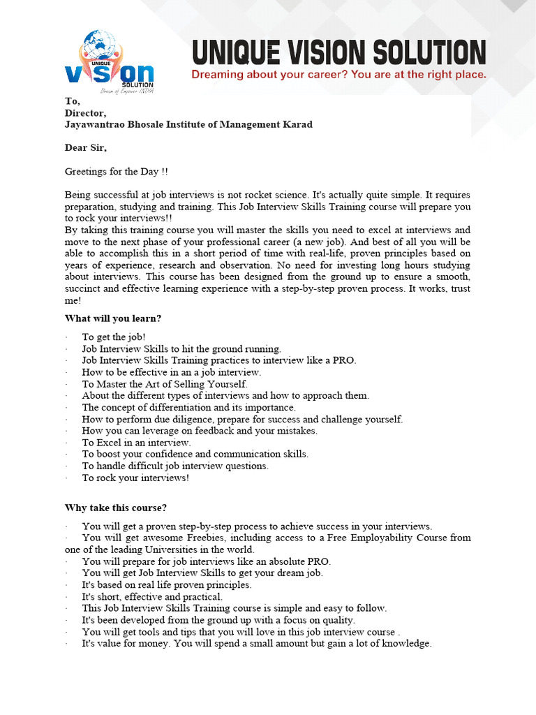 Course benefits pdf