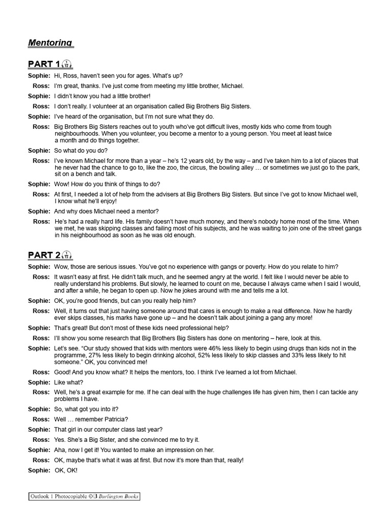 Mentoring Tapescript | PDF
