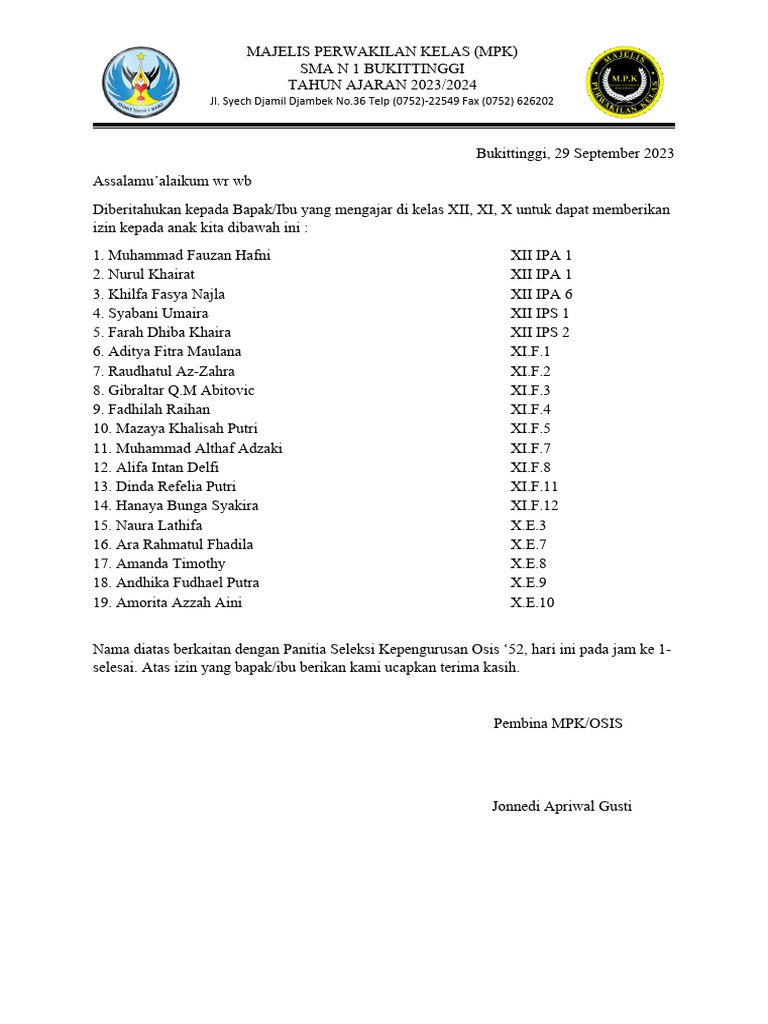 Surat Izin Tahap 3 | PDF