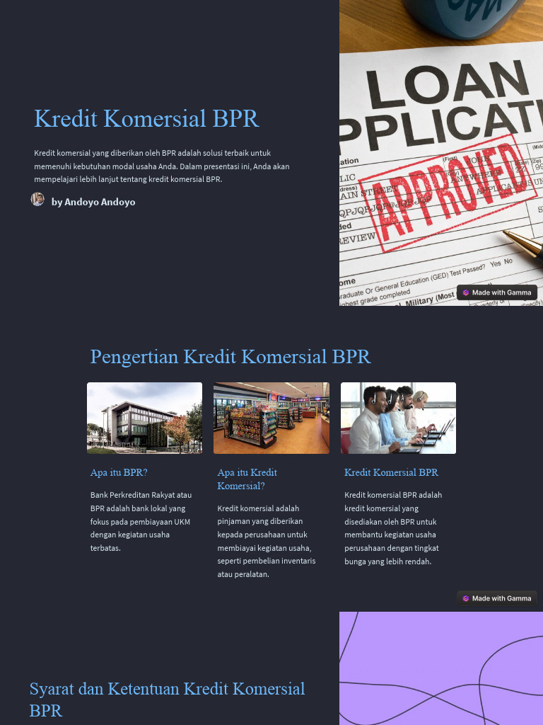 Kredit Komersial BPR untuk UKM | PDF | Bisnis | Pengelolaan Keuangan & Uang