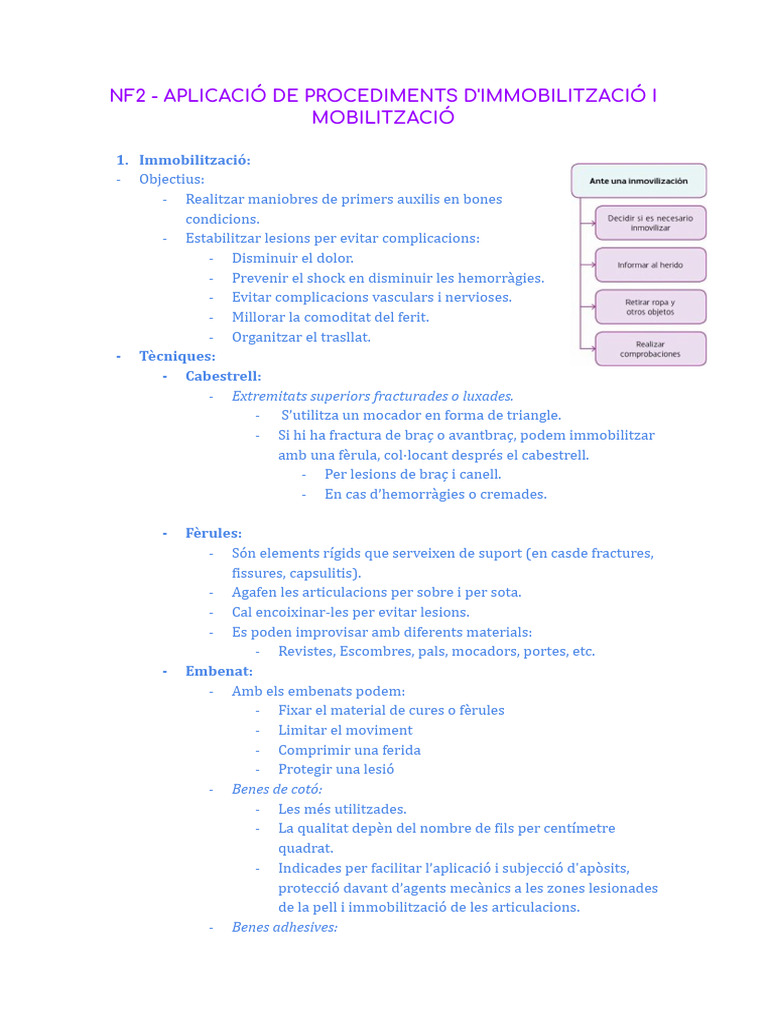 NF2 - Aplicació de Procediments D'immobilització I Mobilització 2 | PDF