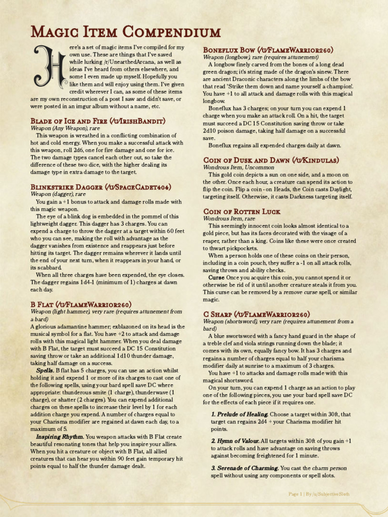 Dd 3.5 Magic Item Compendium