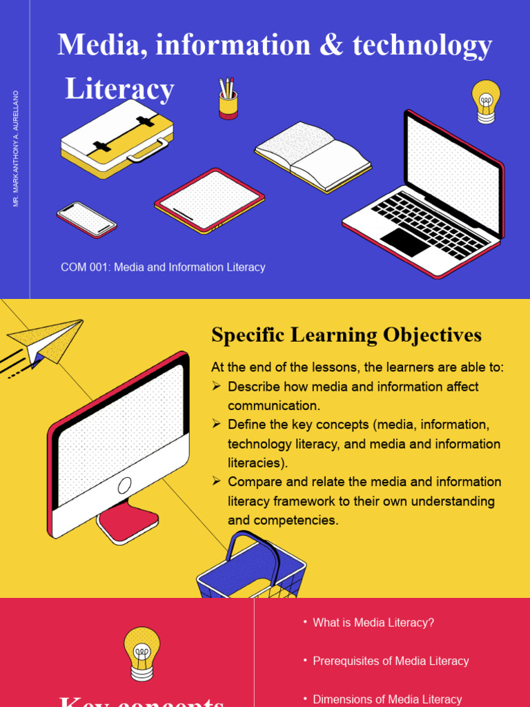 COM001 Lesson 1 - Media, Information, and Technology Literacy | PDF