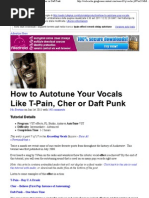 How To Autotune Your Vocals Like T-Pain, Cher or Daft Punk