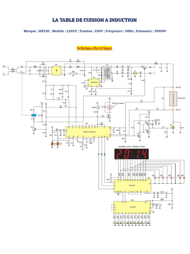 Induction Cooker Circuit Schematic | PDF | Electrical Engineering ...