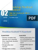 OBE - 2022 - Metode Dan Analisa Penelitian Kuantitatif - 2 - TIPE-TIPE - METODE PENELITIAN KUANTITATIF