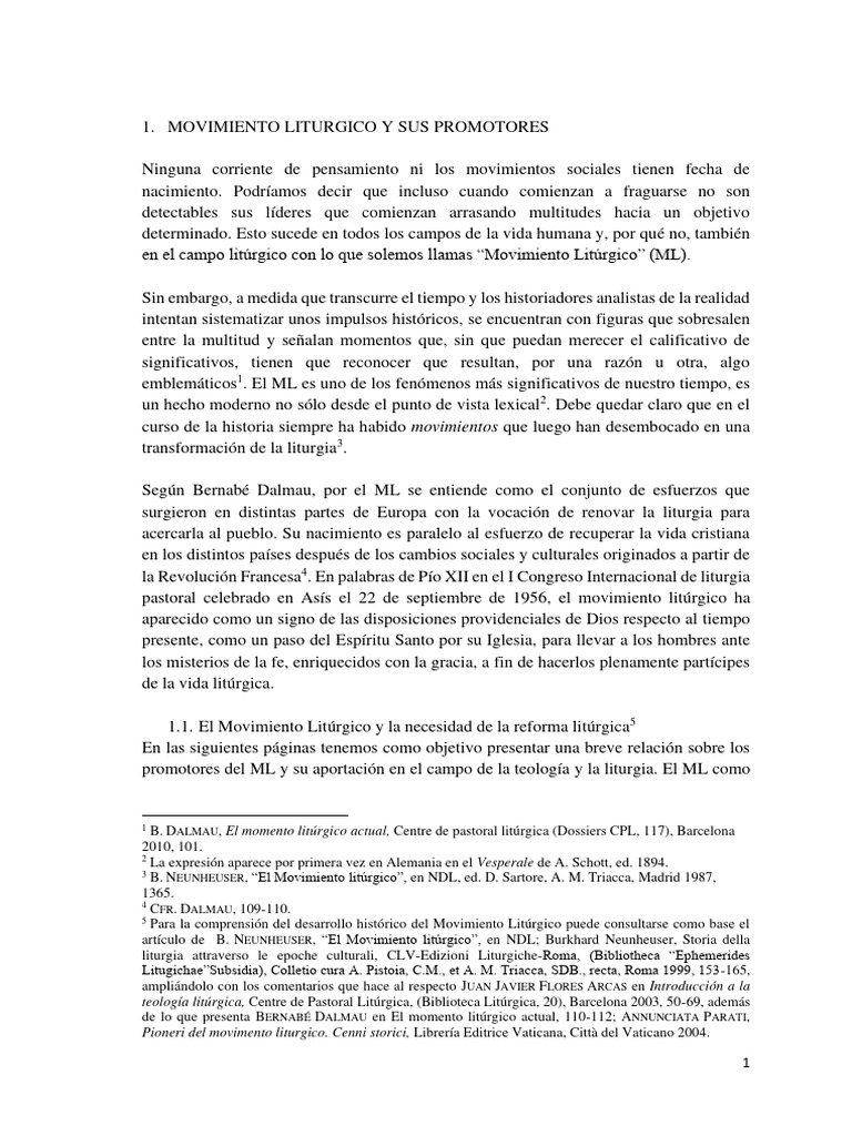 Movimiento Liturgico PDF Concilio Vaticano II eucaristía