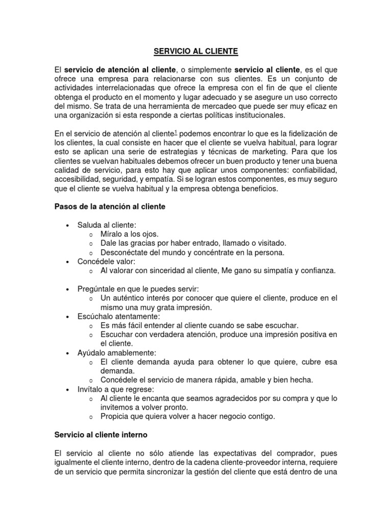 Estrategias de Atención al Cliente | PDF | Servicio al Cliente ...