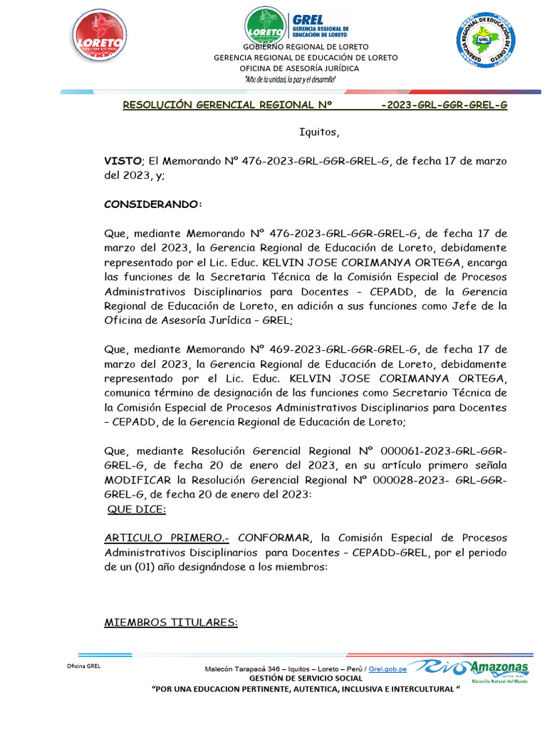 Reconformacion Cepad 2023 Nuevo | PDF | Gobierno | Gobernancia