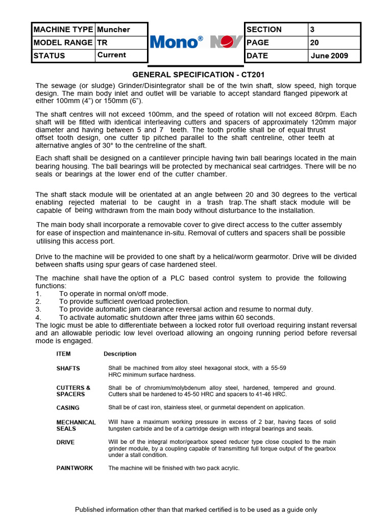 Muncher TR 201 PDF Gear Manufactured Goods